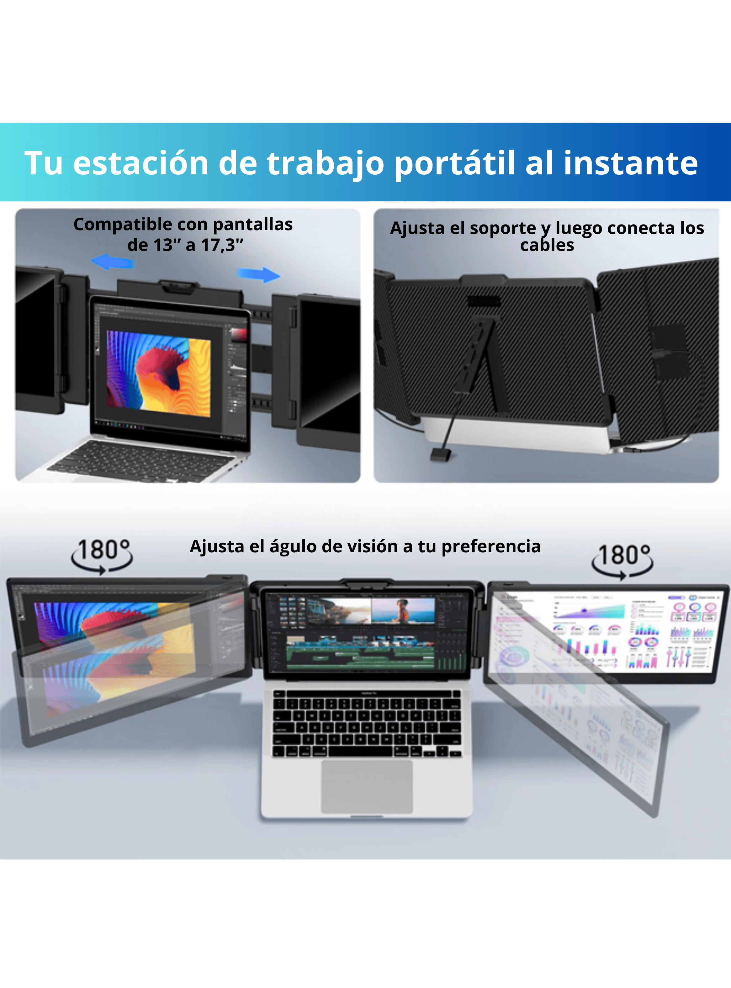 Monitor Portatil para Notebook doble pantalla de 14 pulgadas FHD-1