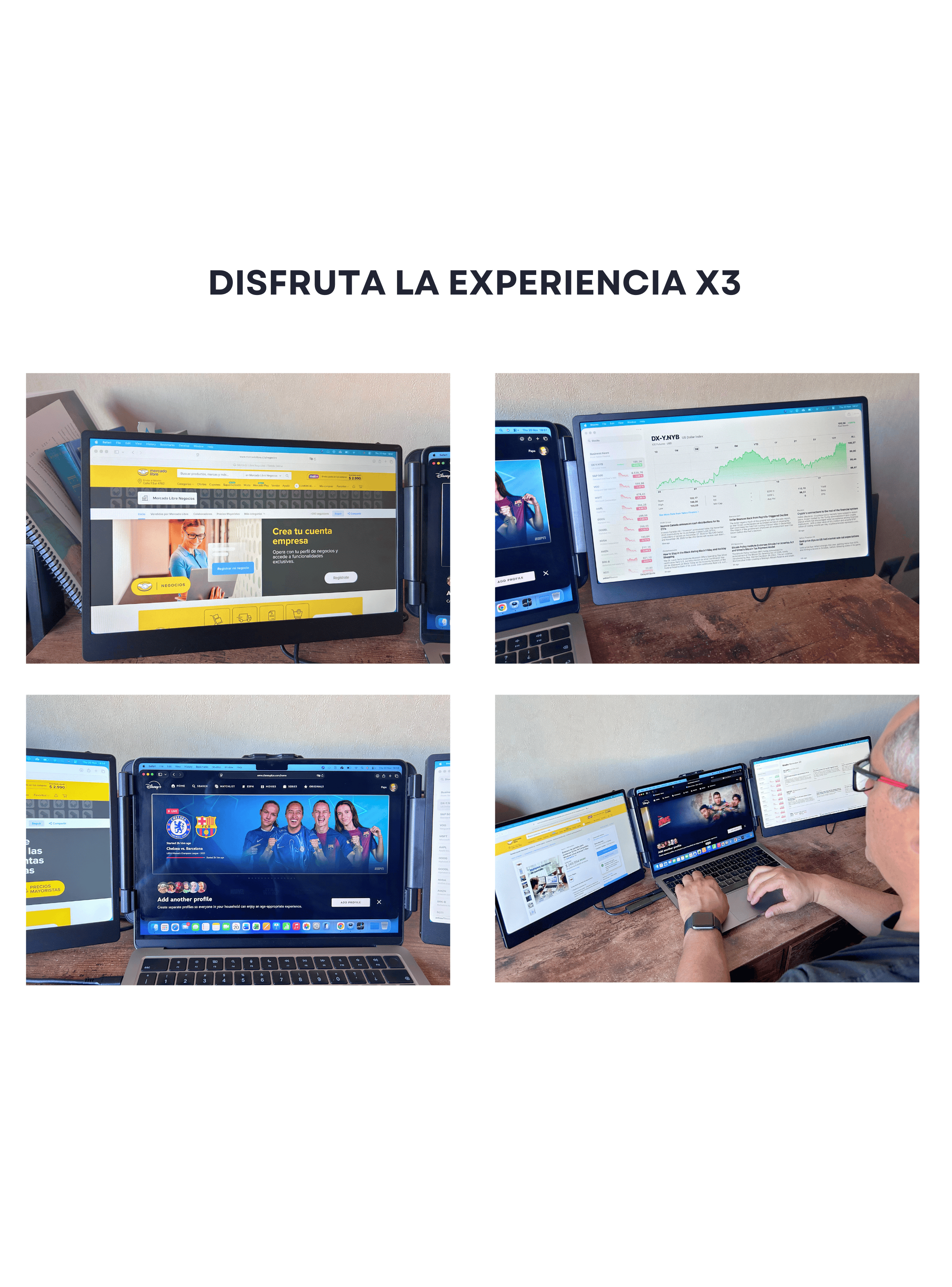 Monitor Portatil para Notebook doble pantalla de 14 pulgadas FHD-2