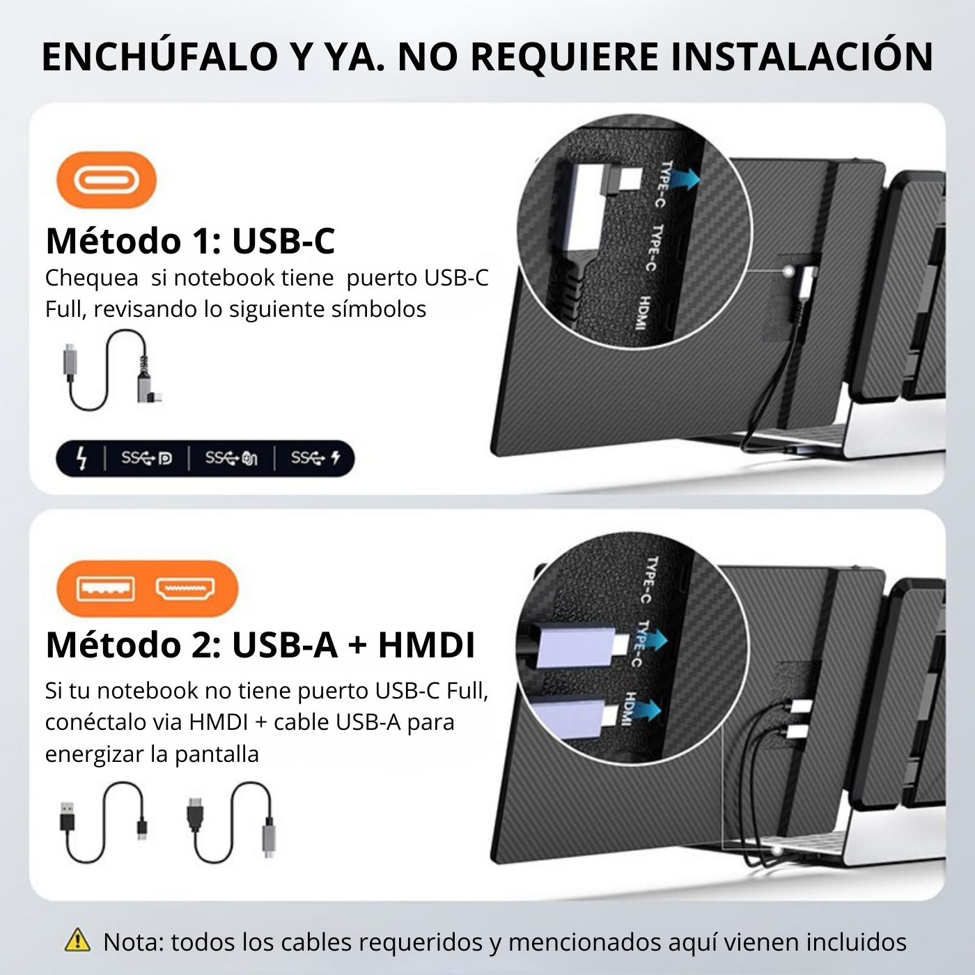 Monitor Portatil para Notebook pantalla de 14 pulgadas FHD-4