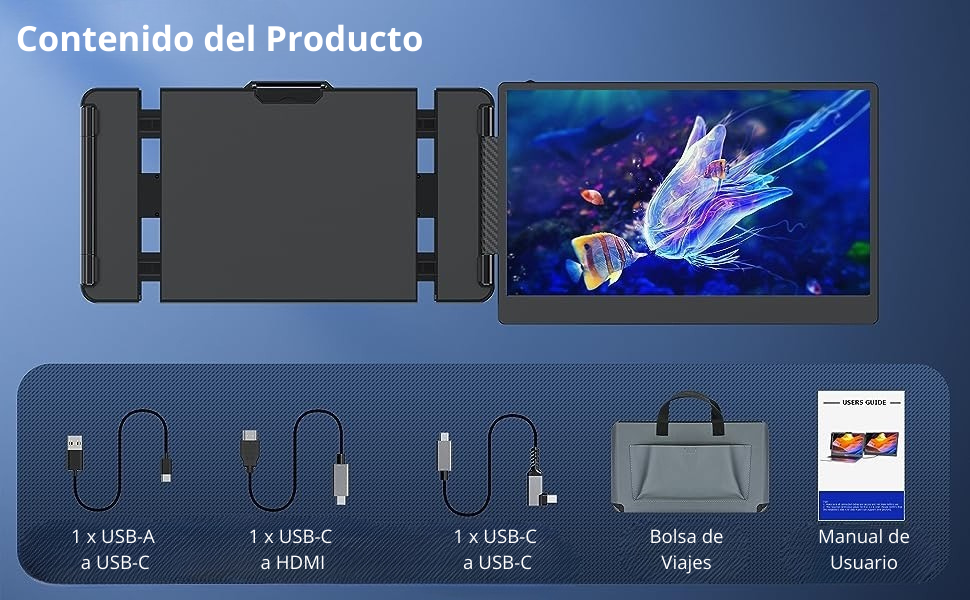 Monitor Portatil para Notebook pantalla de 14 pulgadas FHD-7