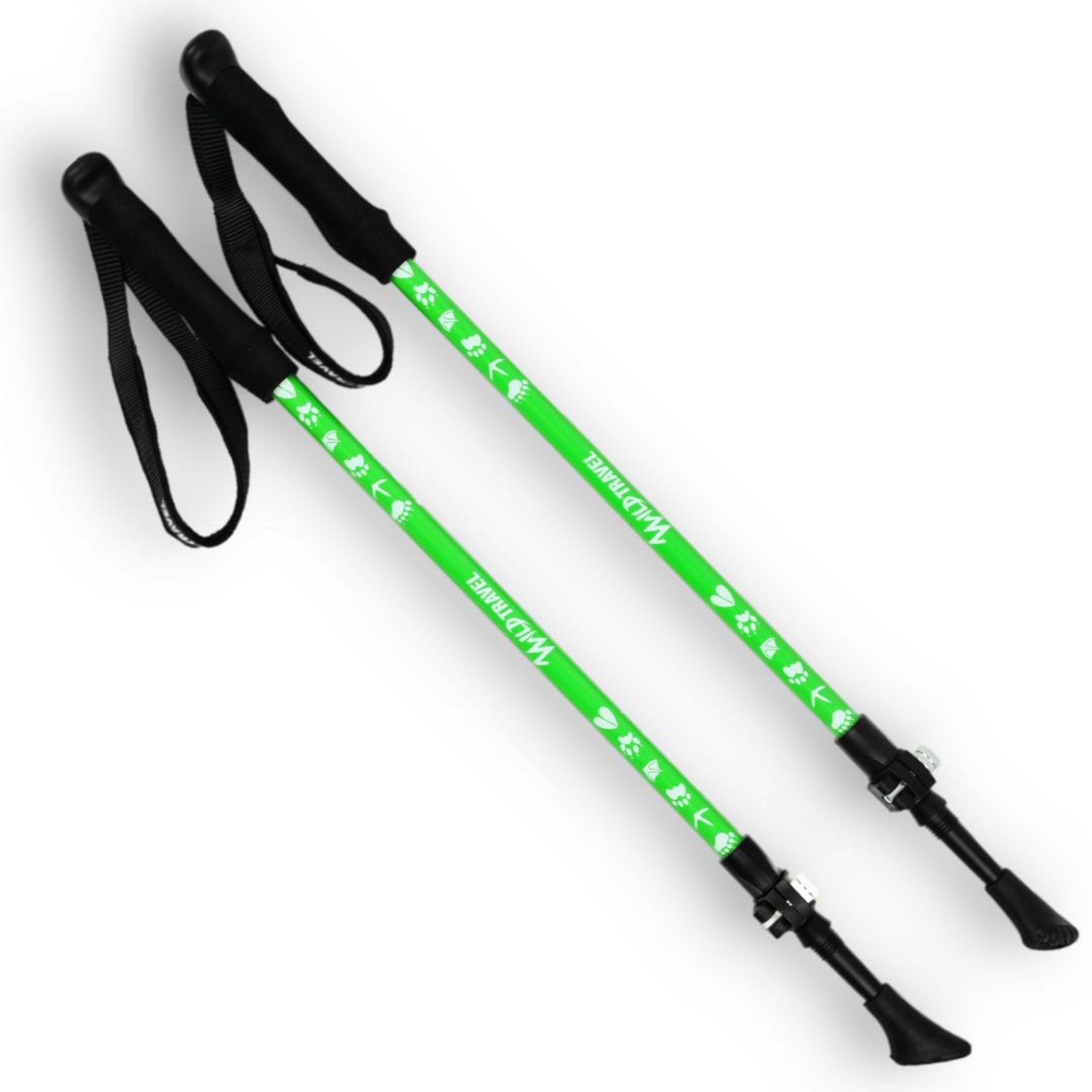 Pack 2 Bastones Trekking Wild Travel Diseñado Para Niños/as Verde-2