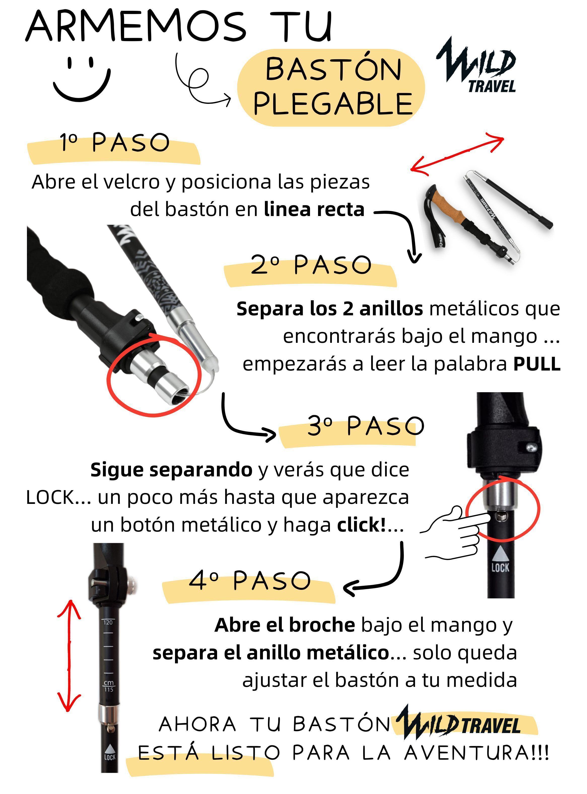 Bastones De Trekking 2 Unidades Par Plegable Celeste-3