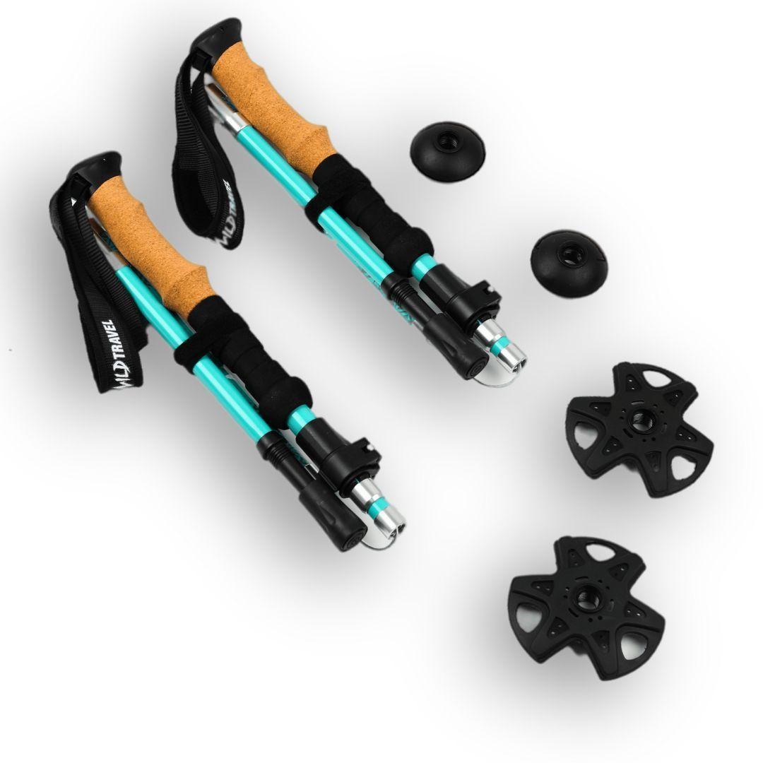 Bastones De Trekking 2 Unidades Par Plegable Celeste-4