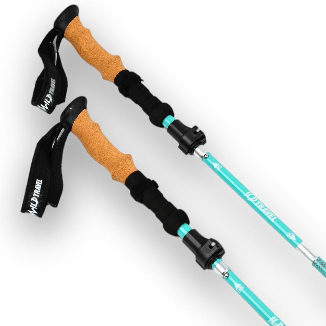 Bastones De Trekking 2 Unidades Par Plegable Celeste-6