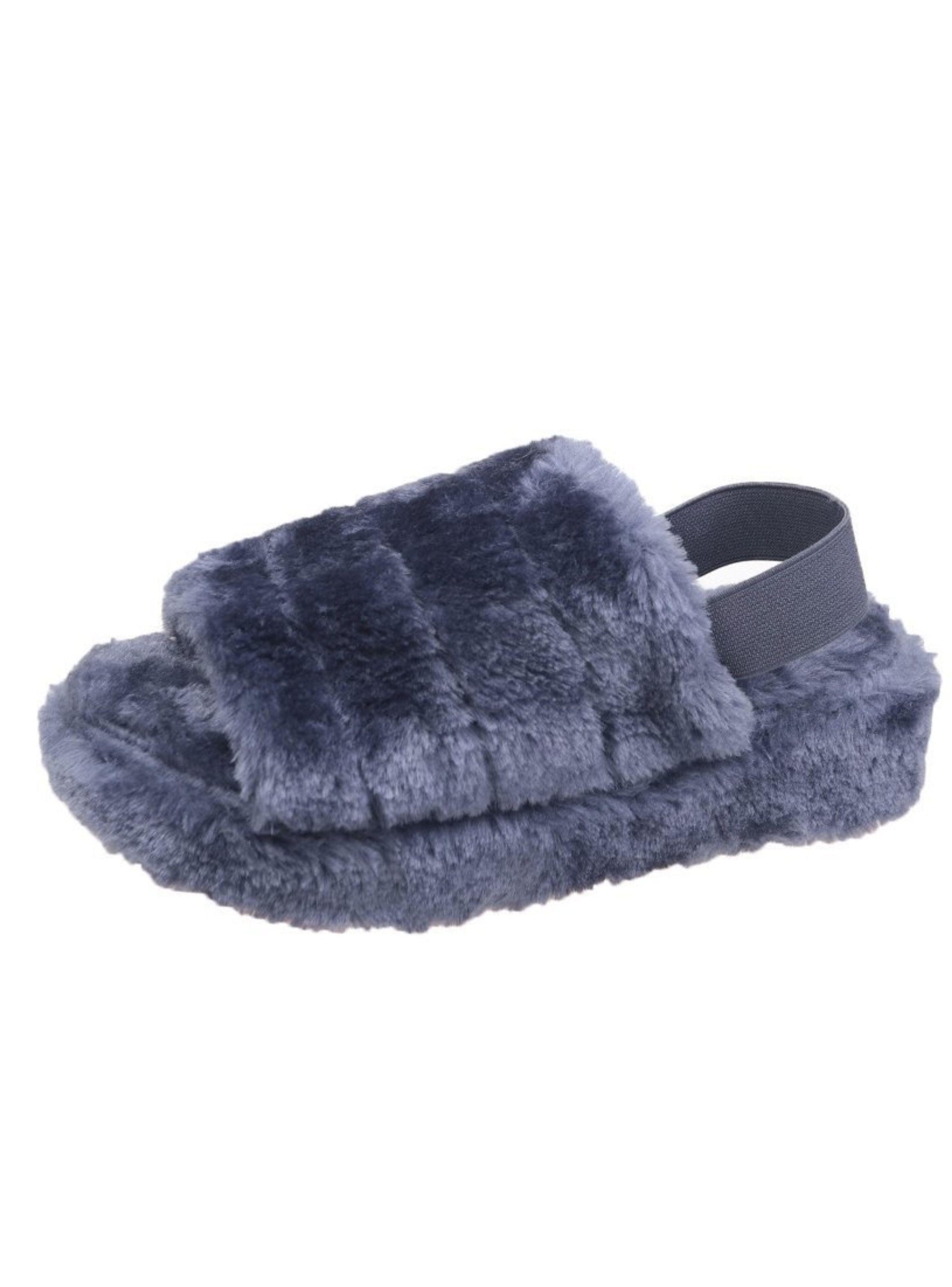 Fluffy Slippers, Pantuflas Altas y Térmicas GRIS-1