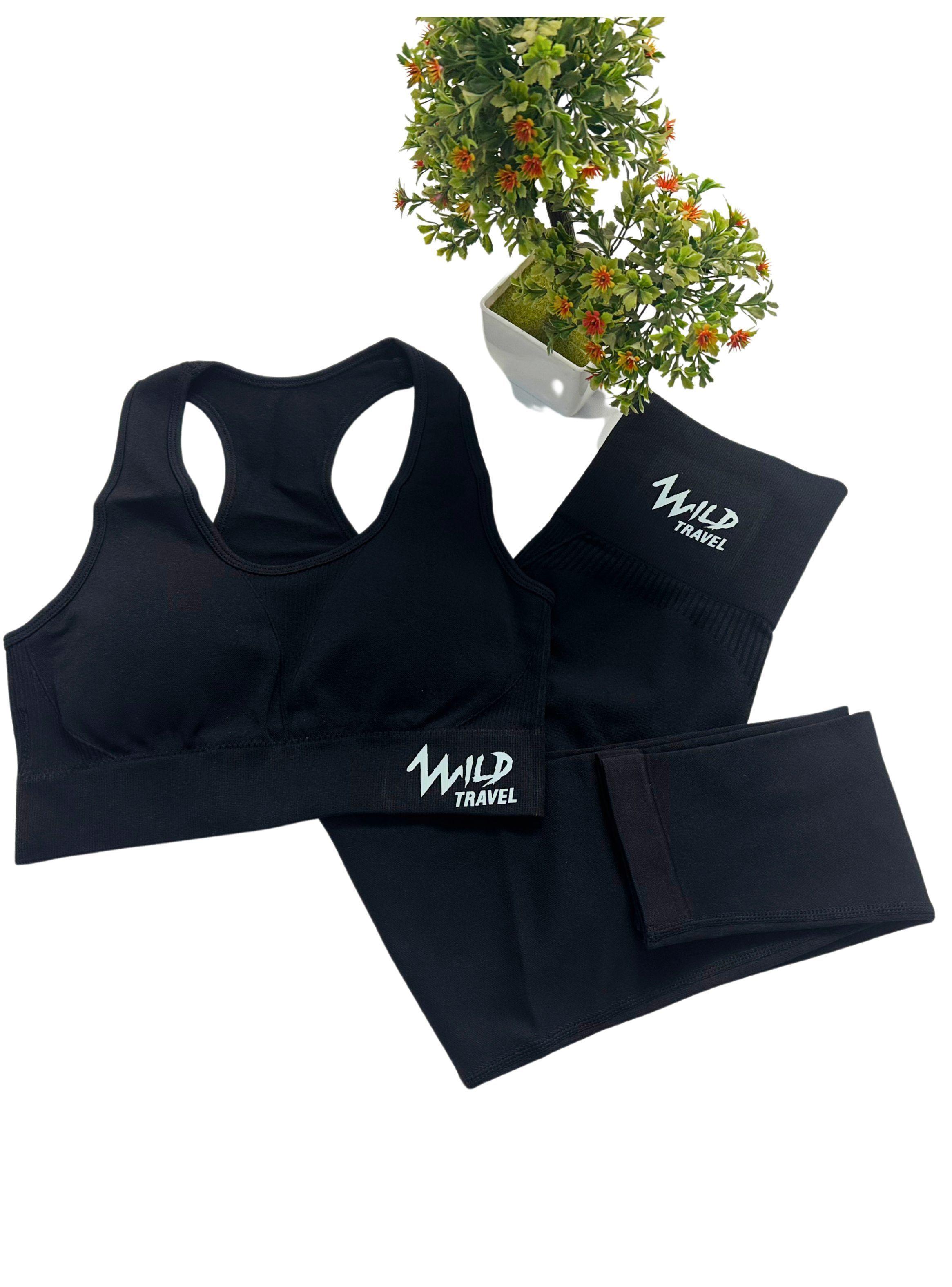Conjunto Deportivo Set Peto y Calza Negro Midnight Flow Traje Mujer WildTravel-2