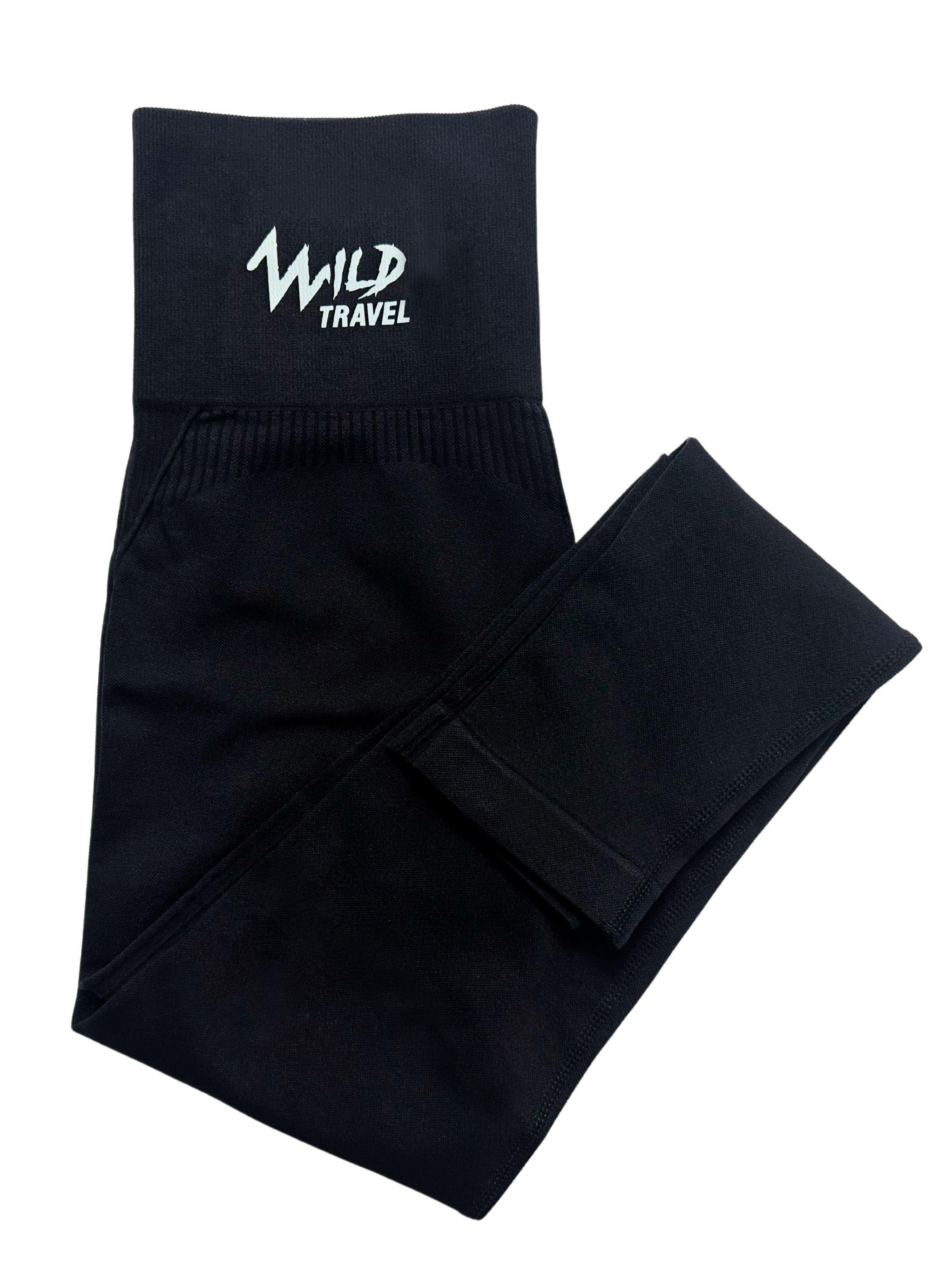 Conjunto Deportivo Set Peto y Calza Negro Midnight Flow Traje Mujer WildTravel-3