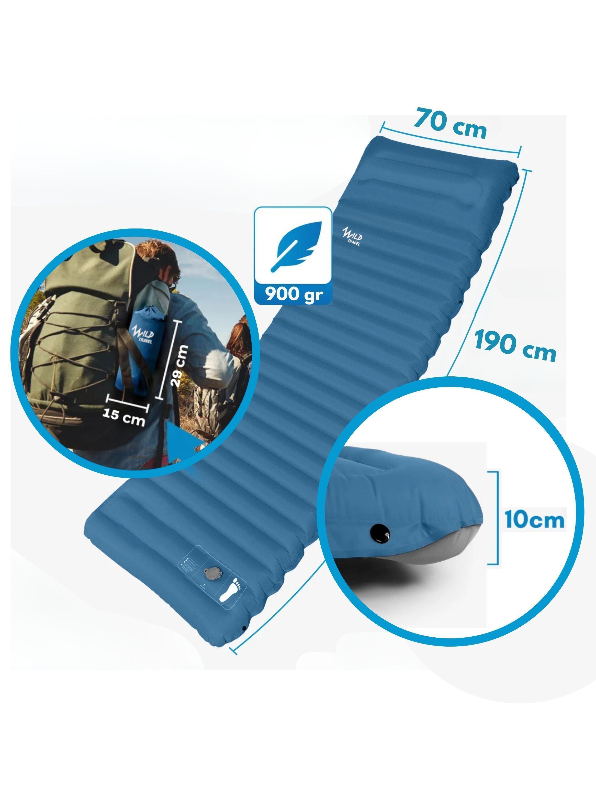 Colchoneta 1 Cuerpo Inflable De Trekking y Camping Ultraligera TrailMat Wild Travel-2