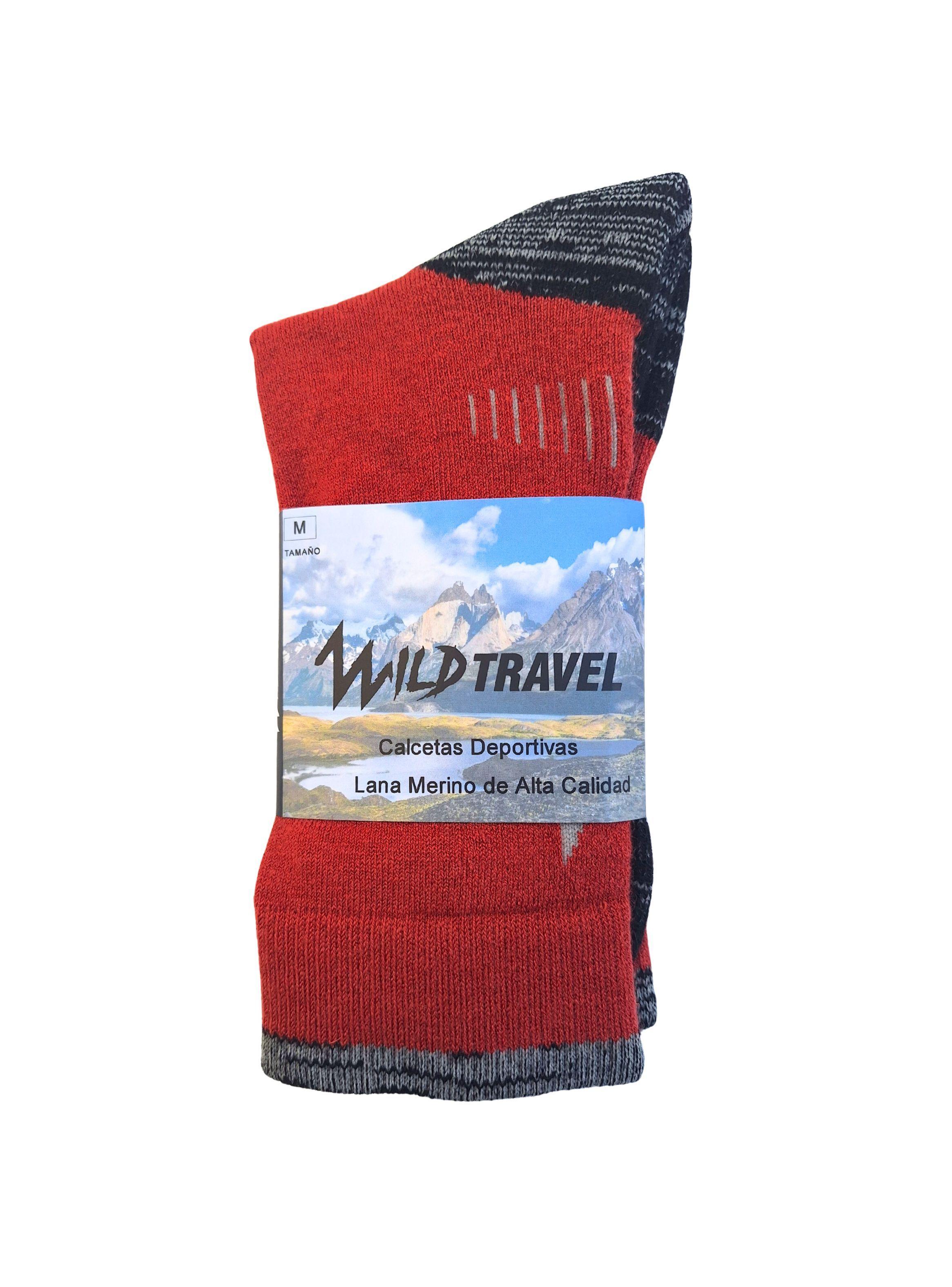 Calcetas Trekking Wild Travel Lana Merino Deportiva Térmicas-2