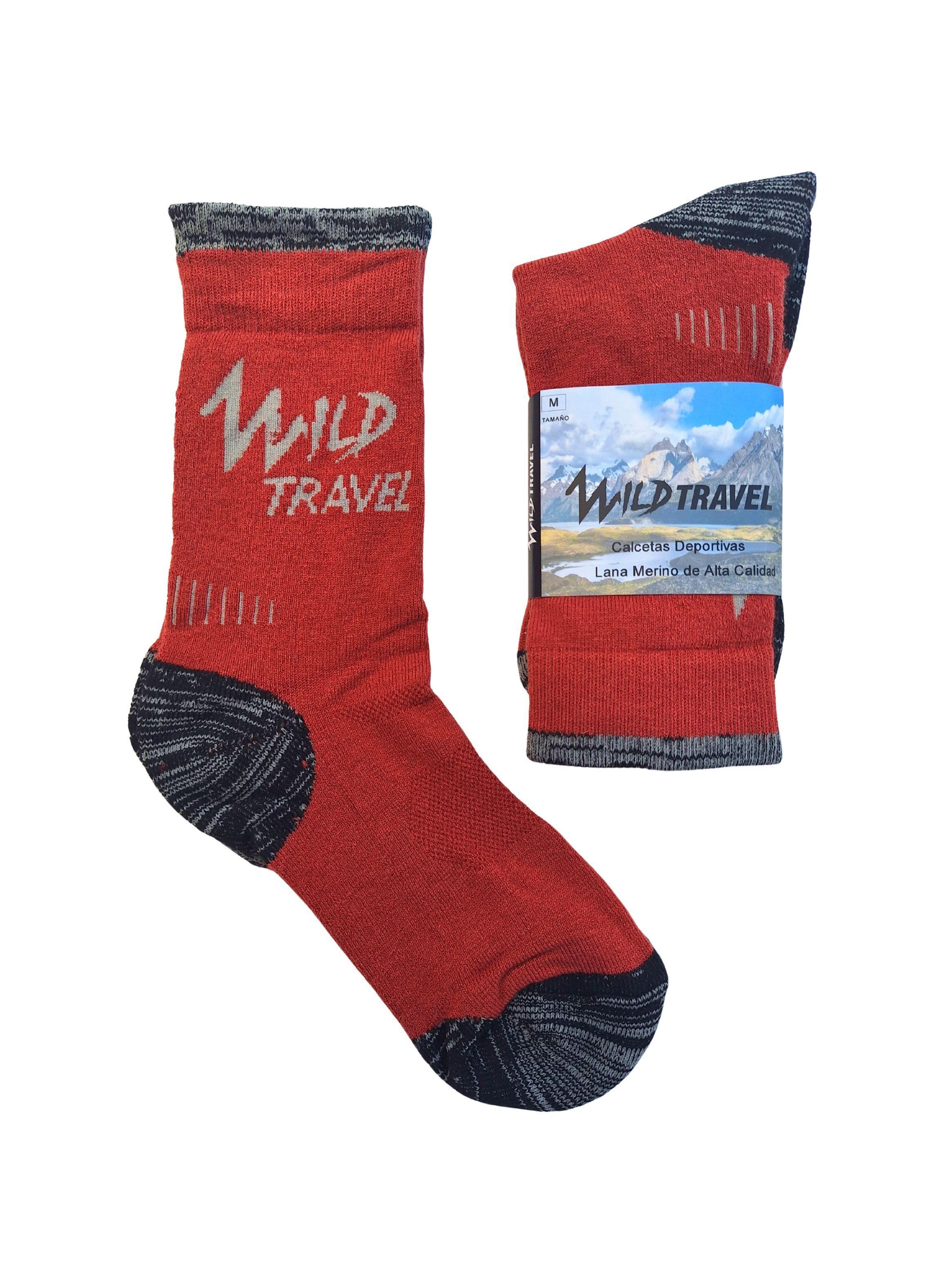 Calcetas Trekking Wild Travel Lana Merino Deportiva Térmicas-3