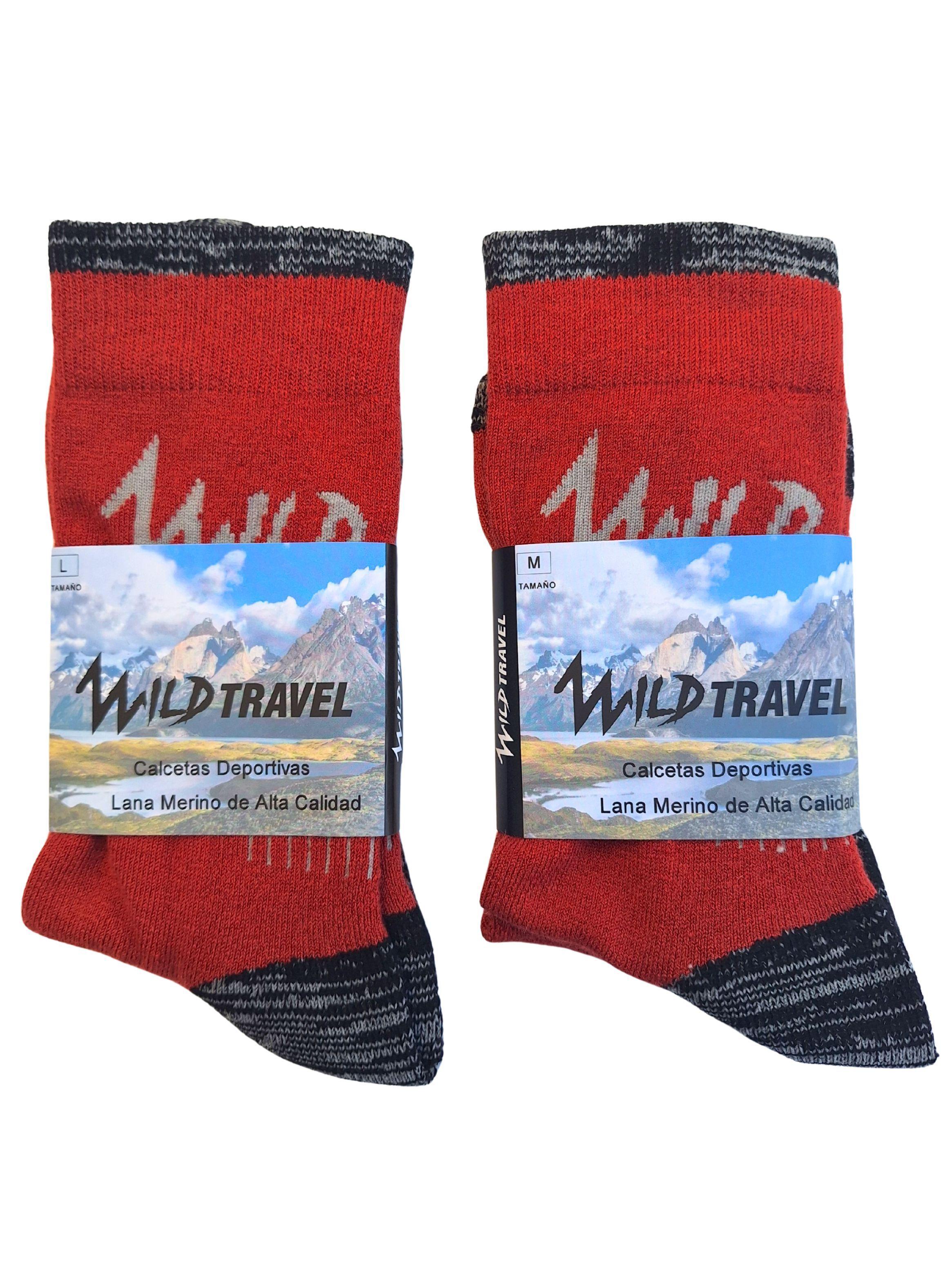 Calcetas Trekking Wild Travel Lana Merino Deportiva Térmicas-5