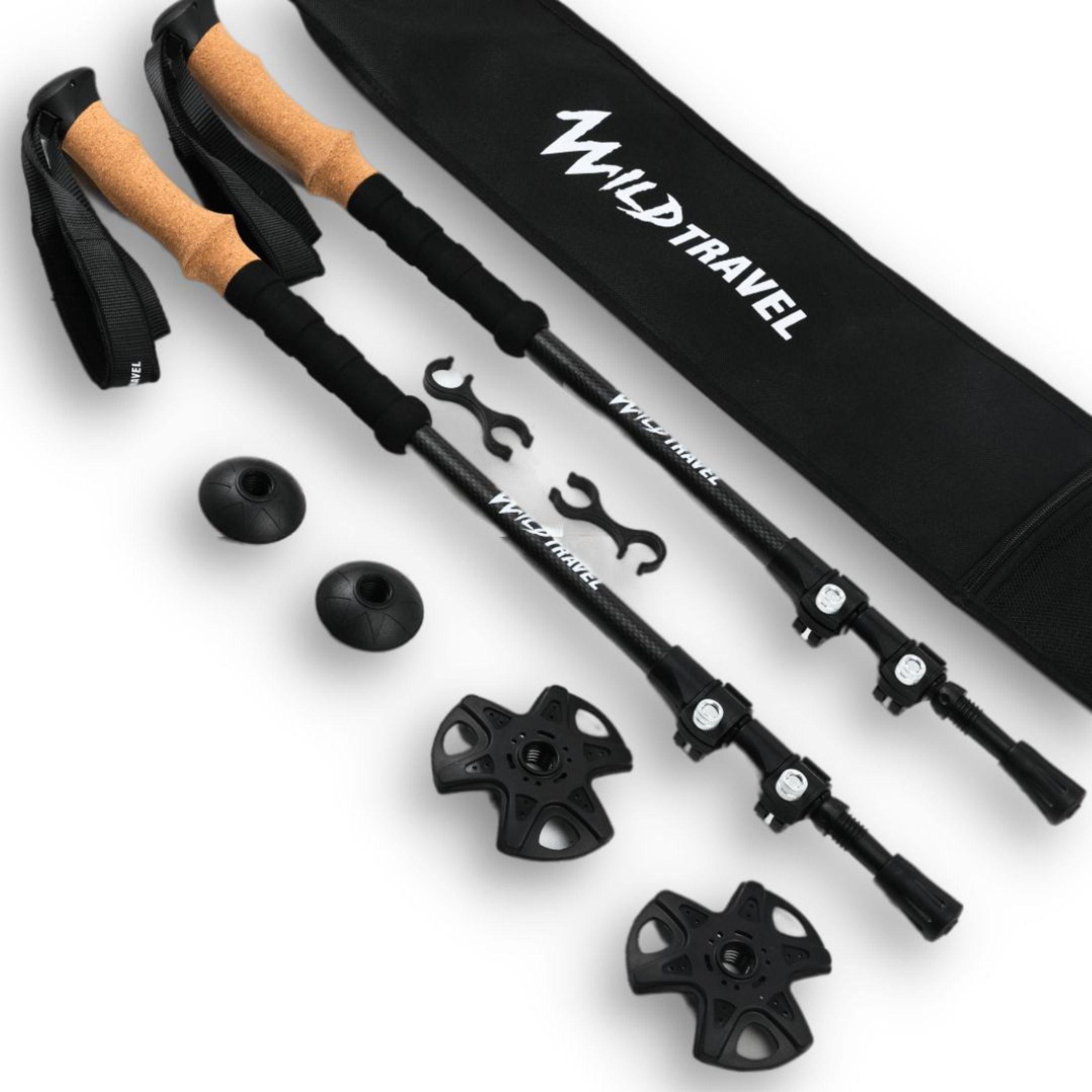 Pack Bastones De Trekking Fibra De Carbono Pro Wild Travel-2