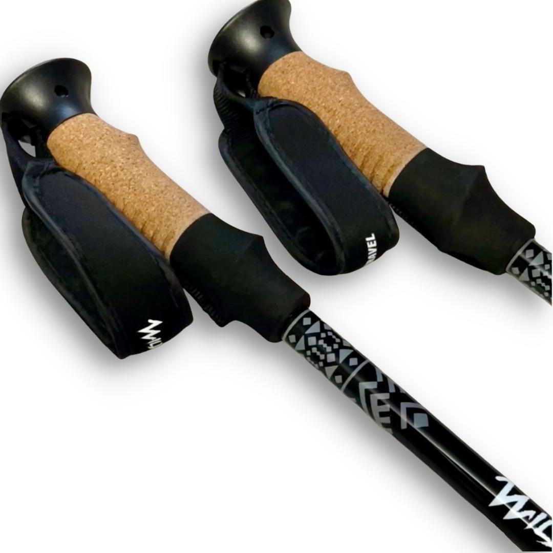 Bastones de Trekking Wild Travel 2 unidades Negro-1