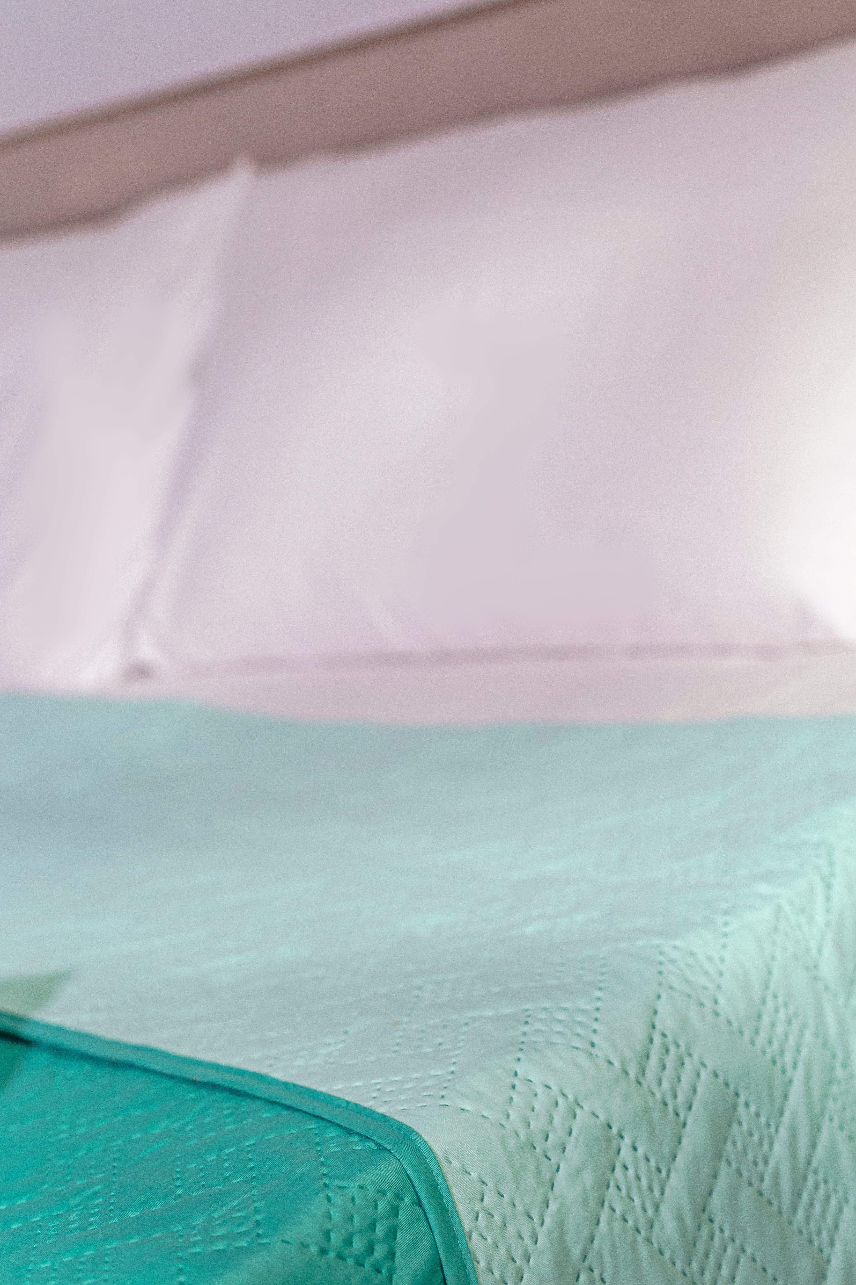 Cubrecama Kenoa Reversible Aqua-Verde Aqua 1 1/2 Plazas-2
