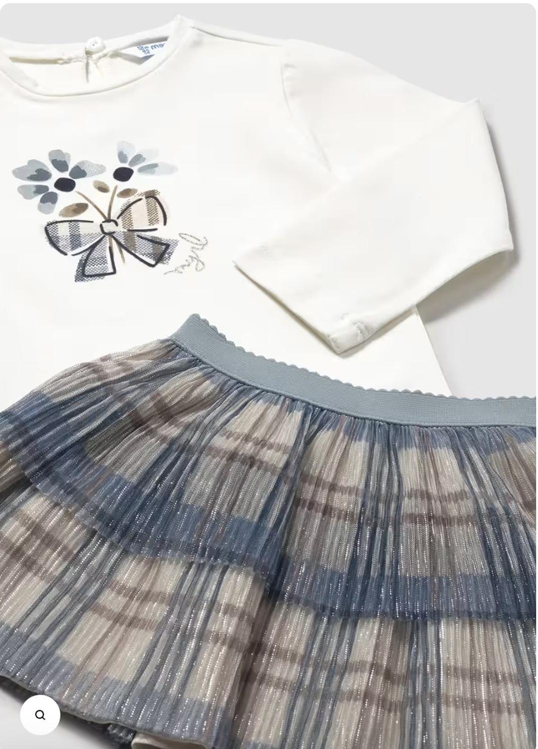 Conjunto 3 piezas, falda, rebeca y camiseta.-2