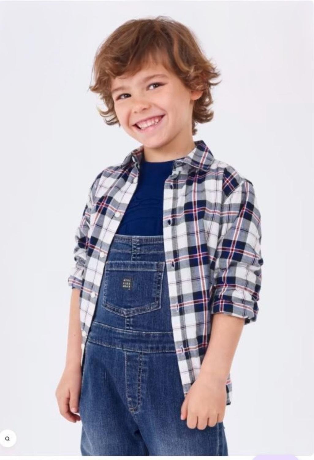 Camisa manga larga cuadros niño-2