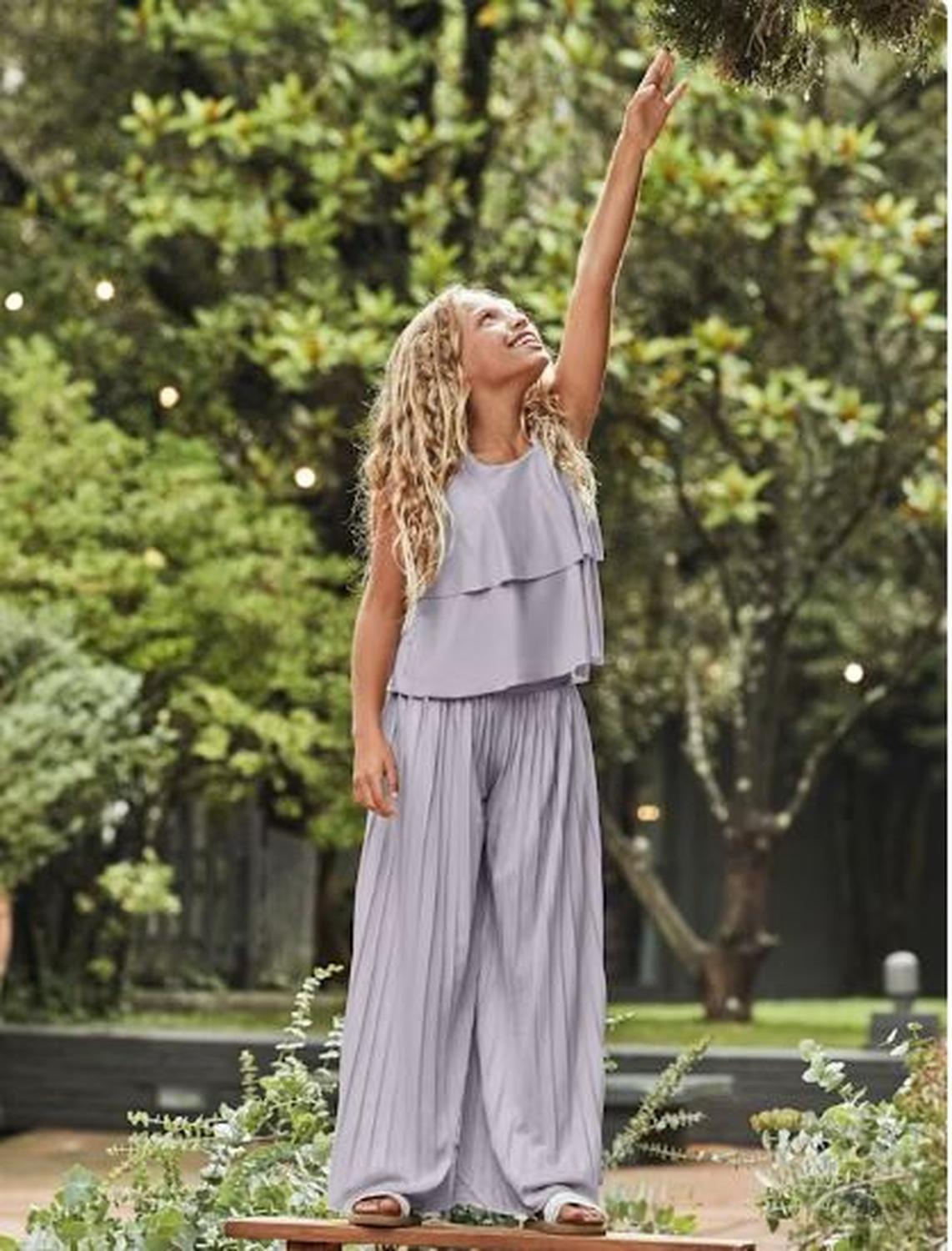 Conjunto pantalón largo y top plisado chica Ceremonia-4