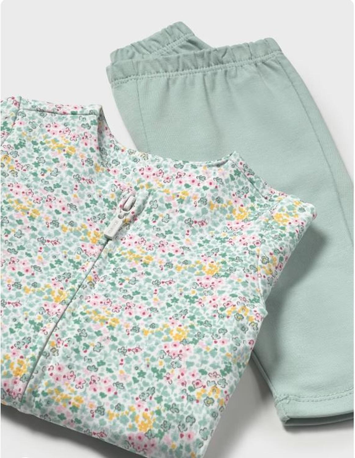Chándal con camiseta flores recién nacida-2
