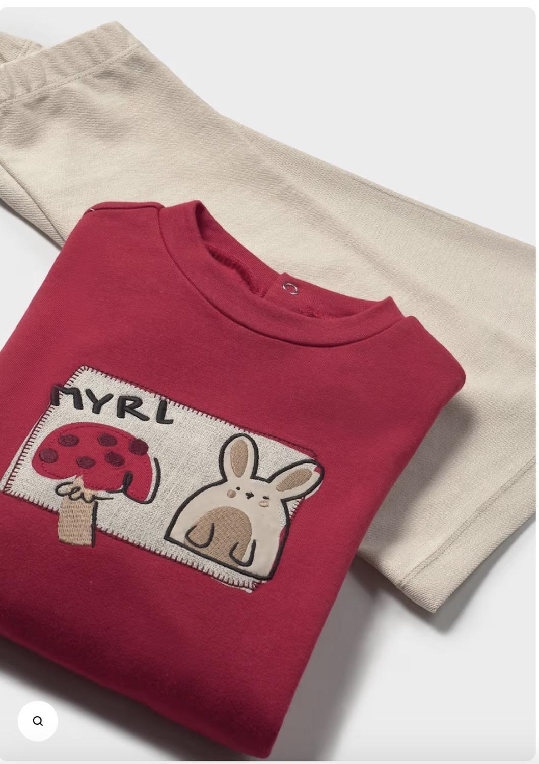 Pantalon largo Jersey con un poleron a juego con estampado en el pecho, comodo. -3