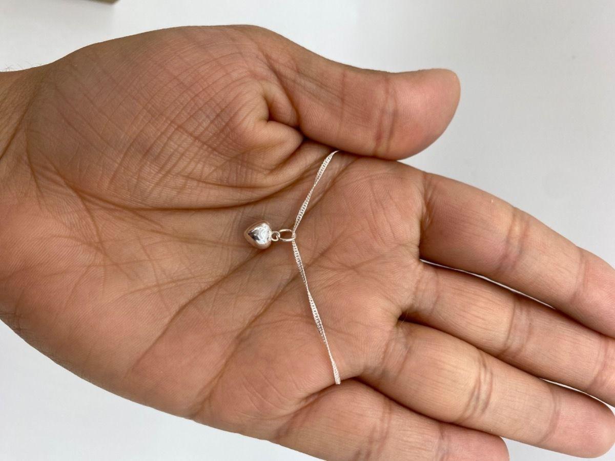 Collar Dije Corazón Delicado Singapur Plata 925-1