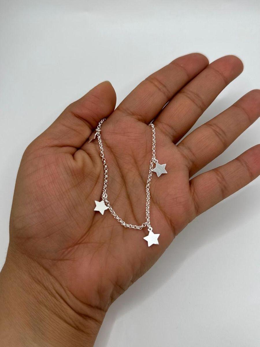 Pulsera Dama Estrellas Colgantes Plata-1