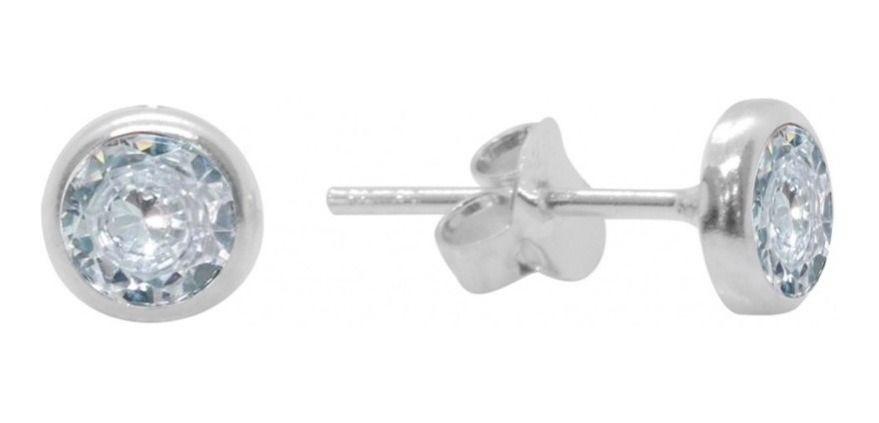 Aros Punto De Luz 6 Mm Circon Suizo Plata Italiana Ley 925-0