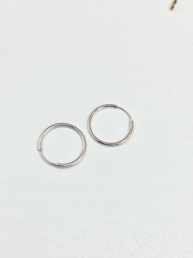 Aros Argolla Lisos 20 Mm Plata Italiana Ley 925-2