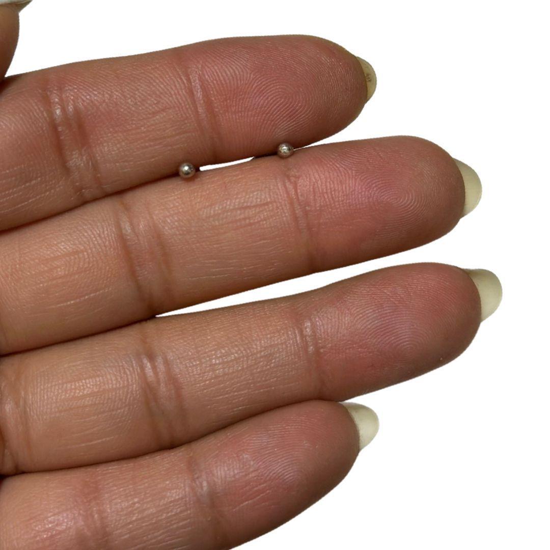 Aros Pelotitas Esferas Bolita 3 Mm Plata Ley 925-3