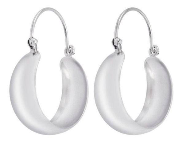 Aros Argolla Bote Mediano 26 Mm Plata-0