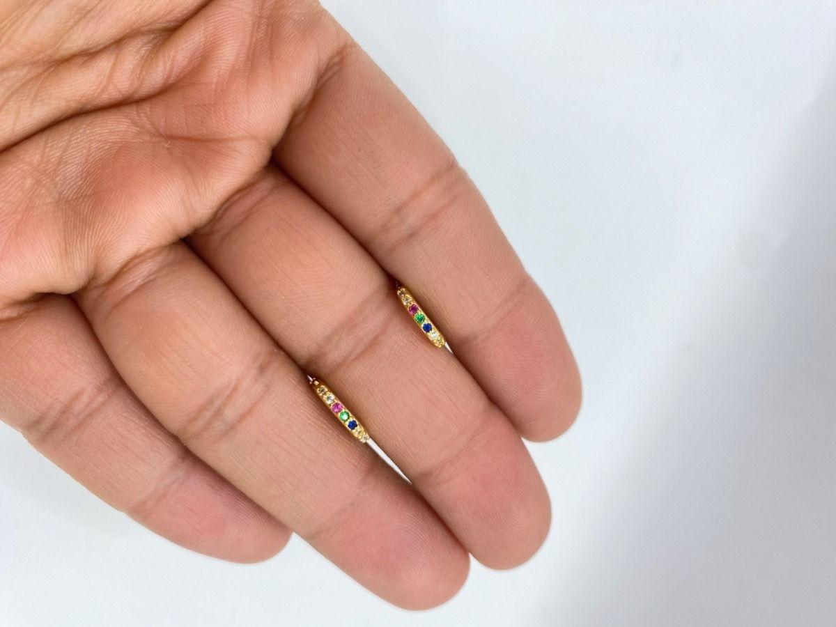 Aros Argolla Pequeño Colores Niña Plata S925 Baño Oro +caja-1