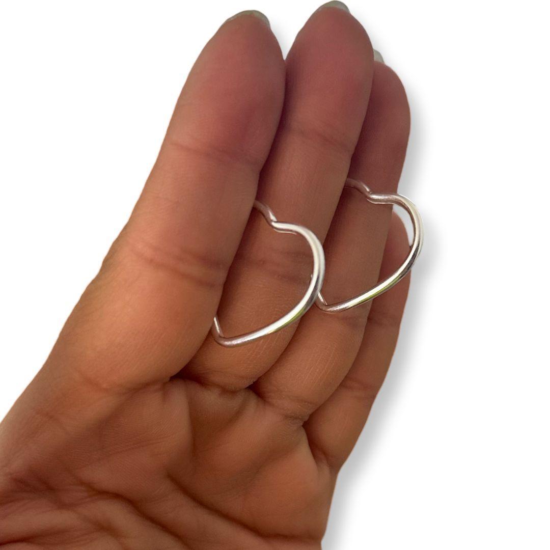 Aro Argolla Corazón Plata Italiana 925 Mas Estuche-2