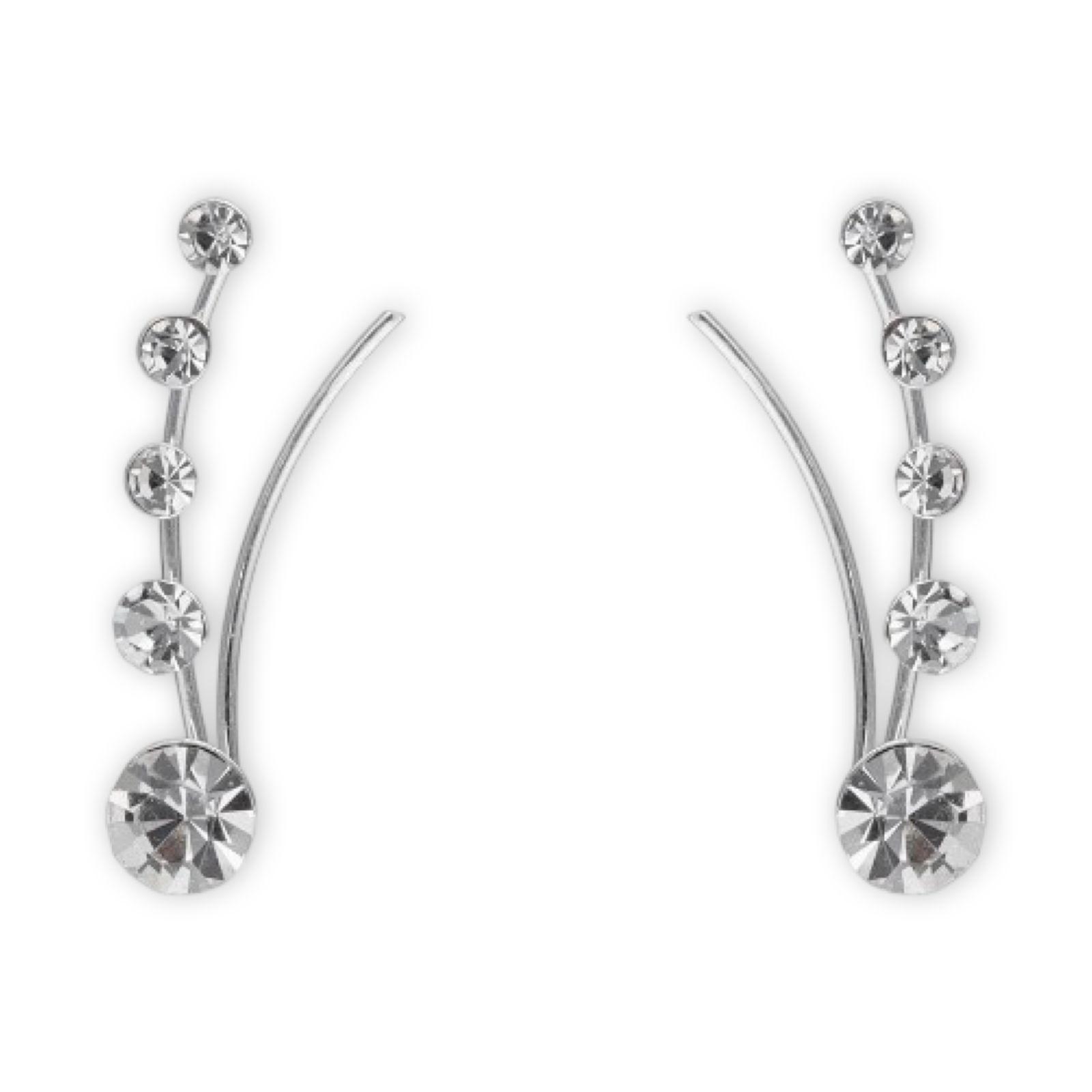 Aro Trepador Circones Blancos Plata Ley 925-0