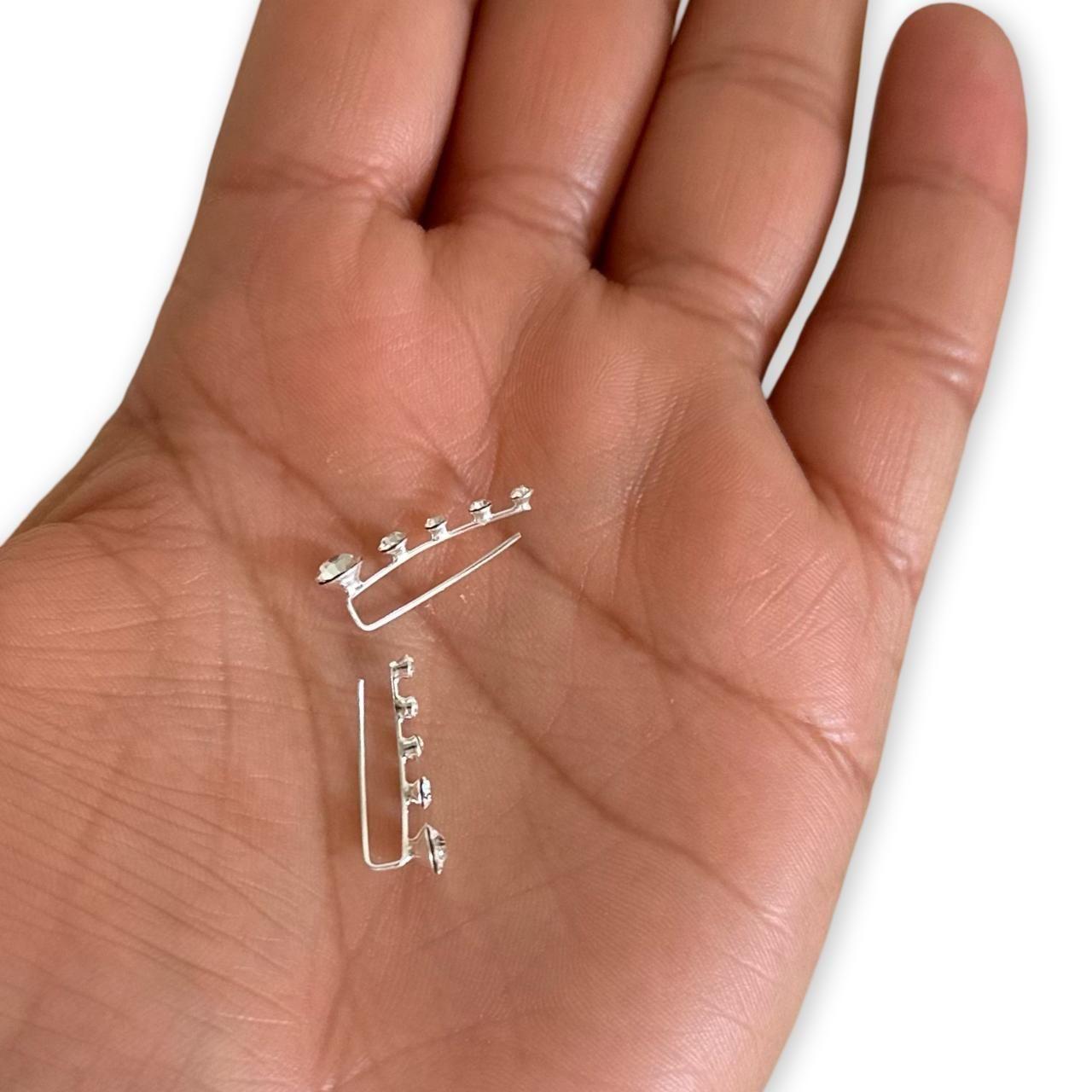 Aro Trepador Circones Blancos Plata Ley 925-1