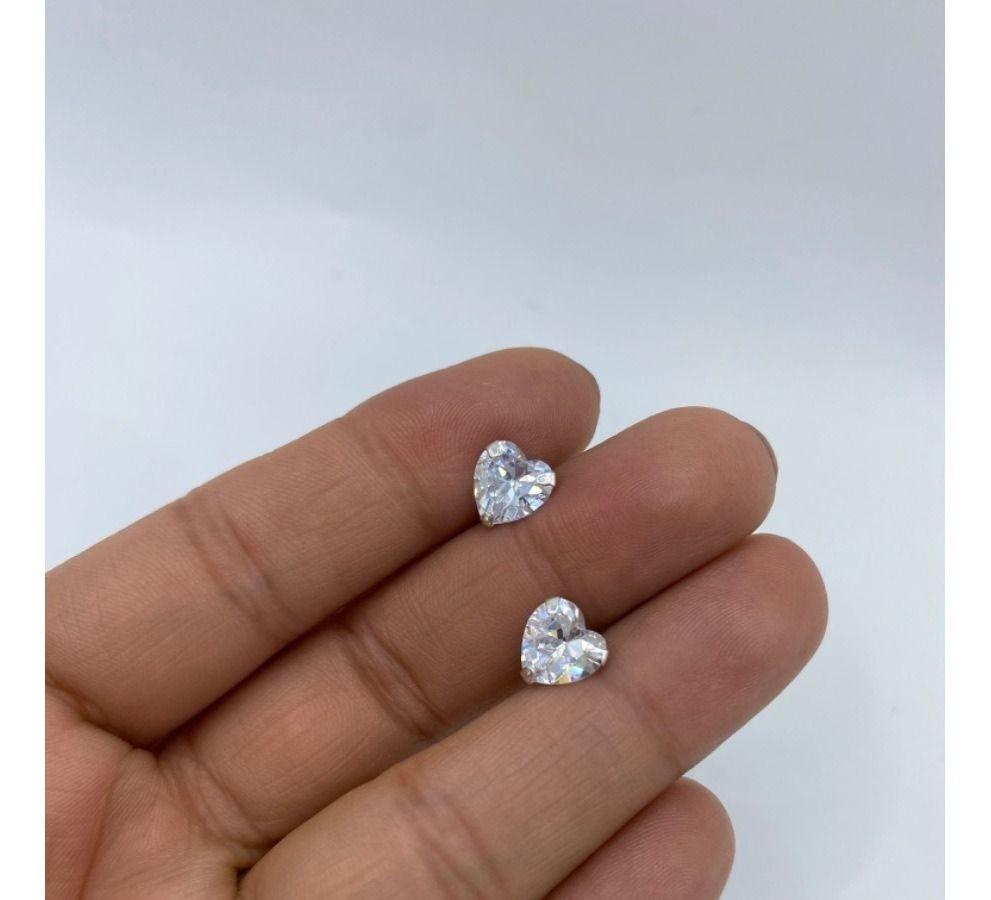 Aro Corazon Circon Grande Plata Ley 925-1