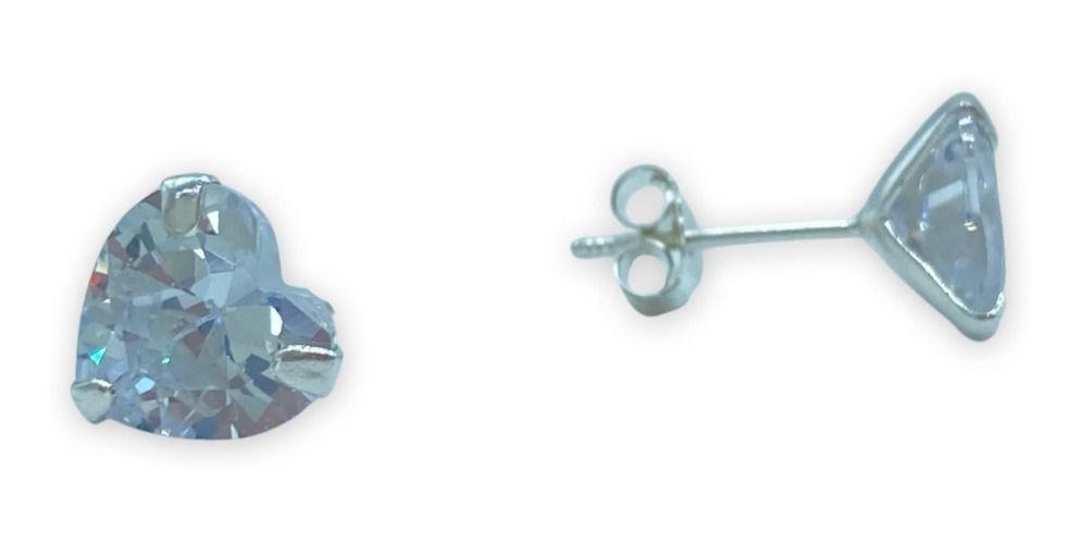 Aro Corazon Circon Grande Plata Ley 925-0