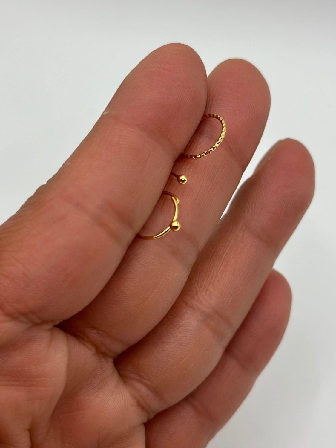 Pack Piercin esfera argolla bañado en Oro -2