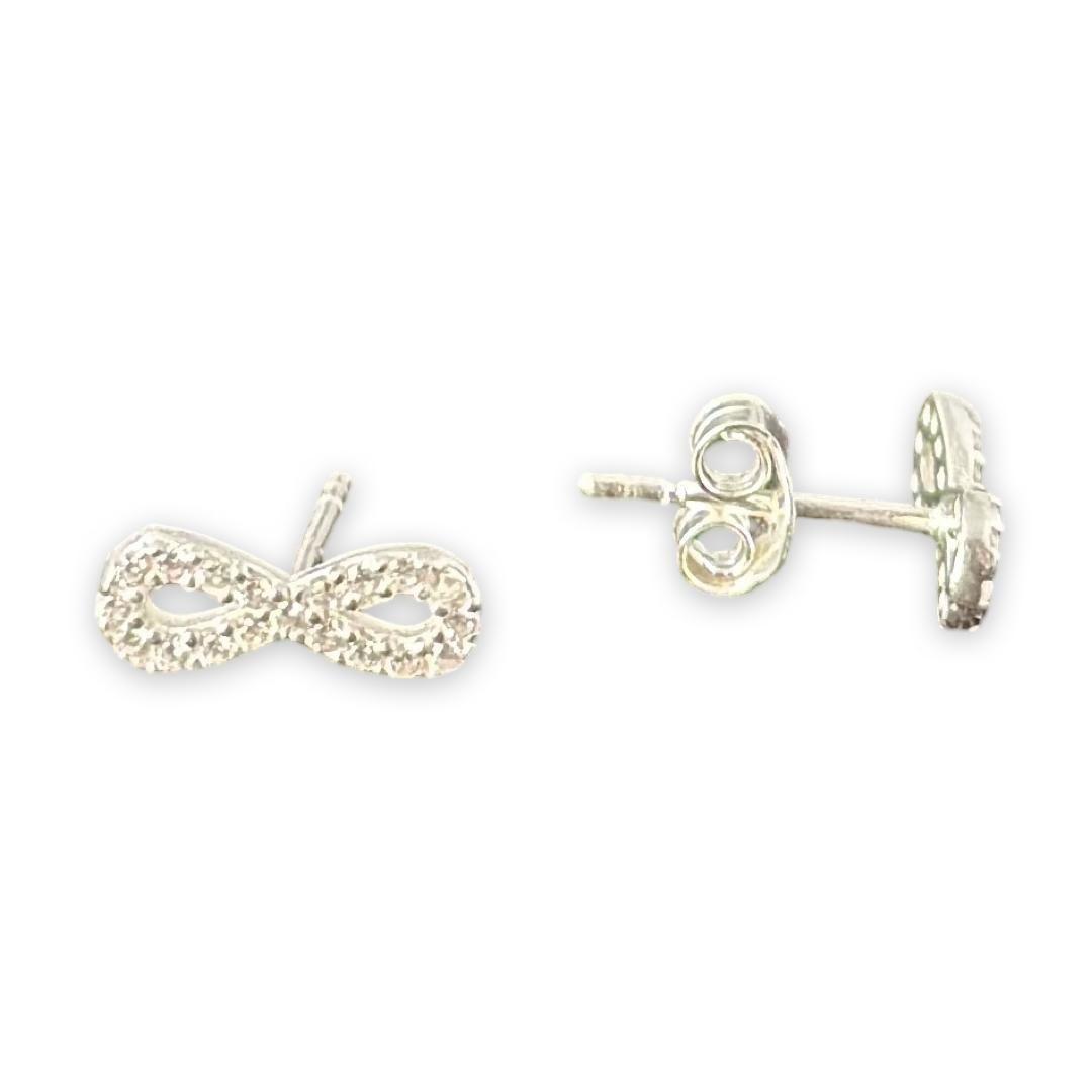 Aros Pendientes Infinito Circones Plata Italiana Ley 925-2