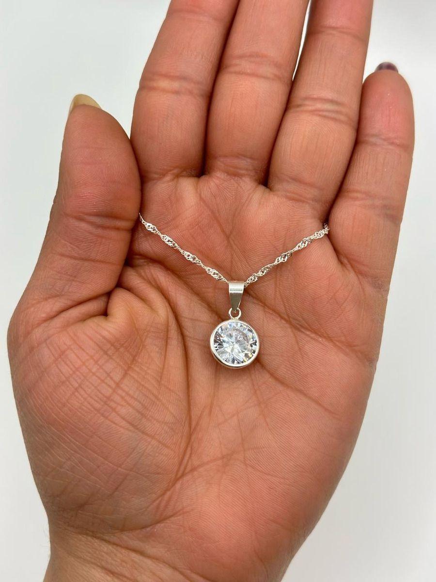 Collar Cadena Punto De Luz Grande Plata-3