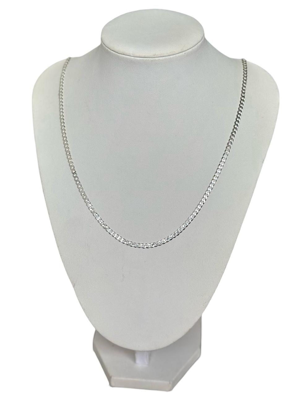 Collar Cadena Modelo Grumet Plata Unisex 60 Cm-0