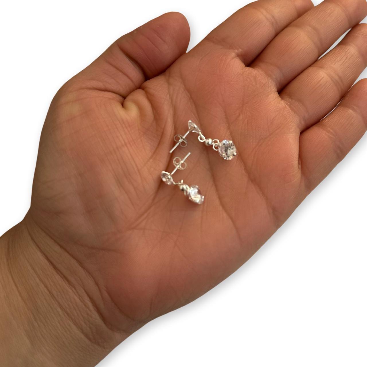 Aros Circones Colgantes Elegante Plata-2