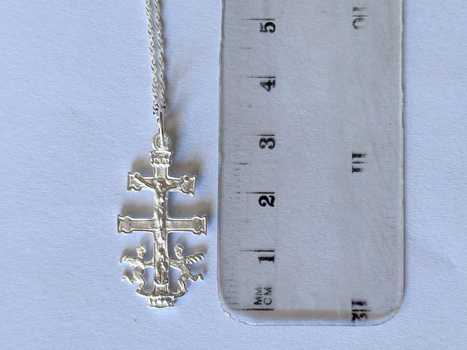 Collar Dije Cruz De Caravaca Plata-2
