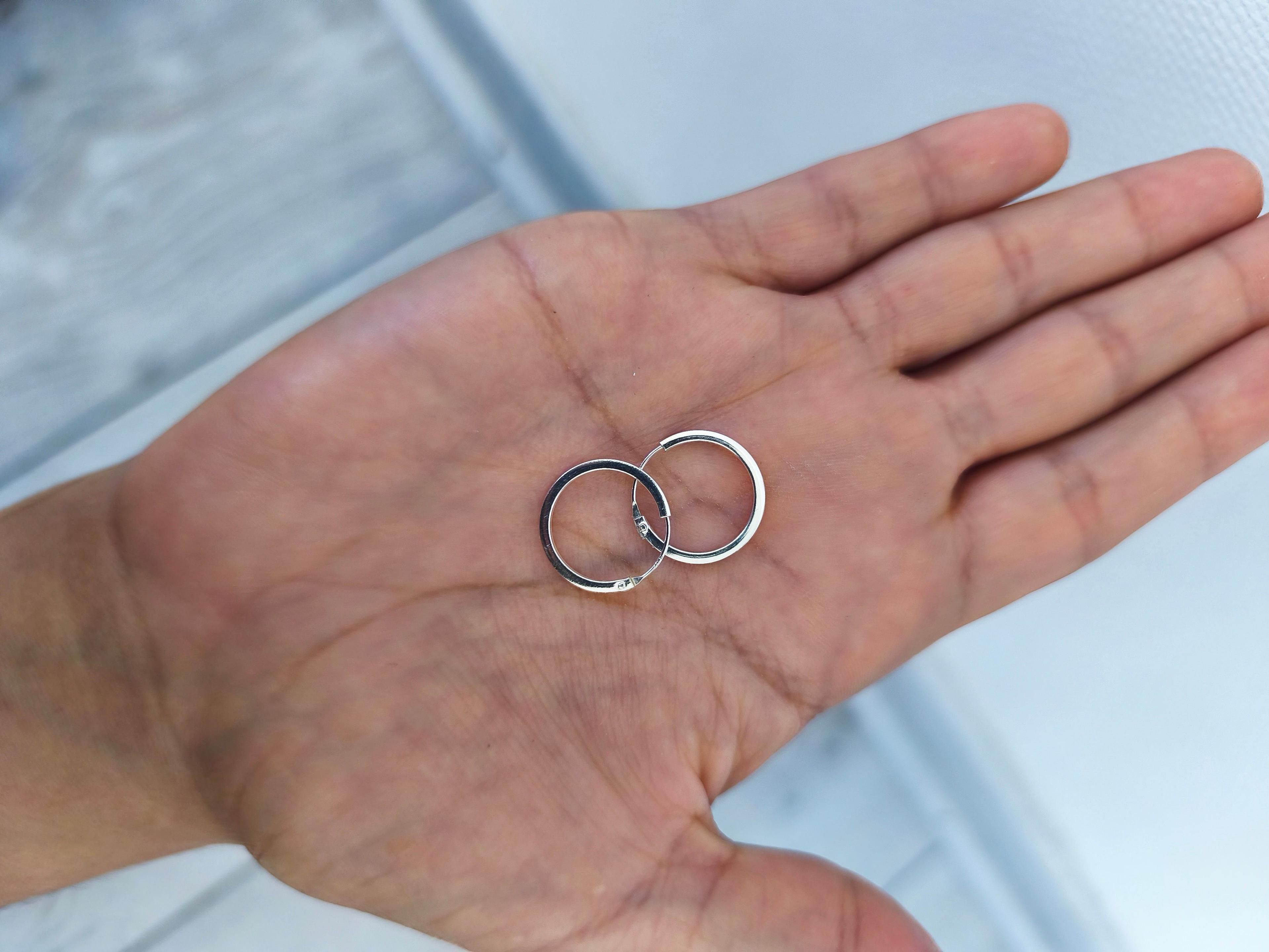 Aros Argolla Lisa 16 Mm Gruesas Plata Italiana 925 Estuche-2