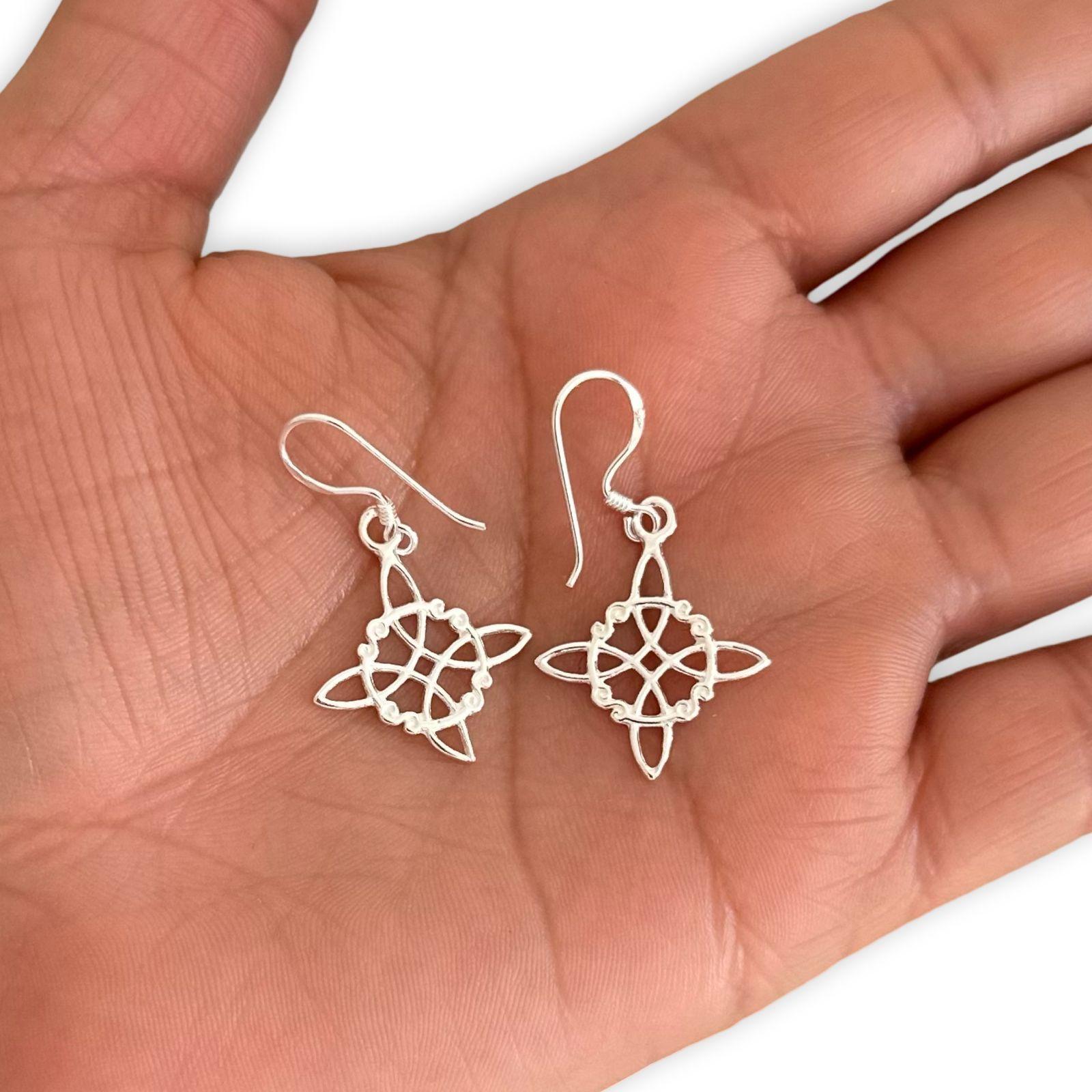 Aros Nudo De Bruja Proteccion Colgante Amuleto Plata 925-2