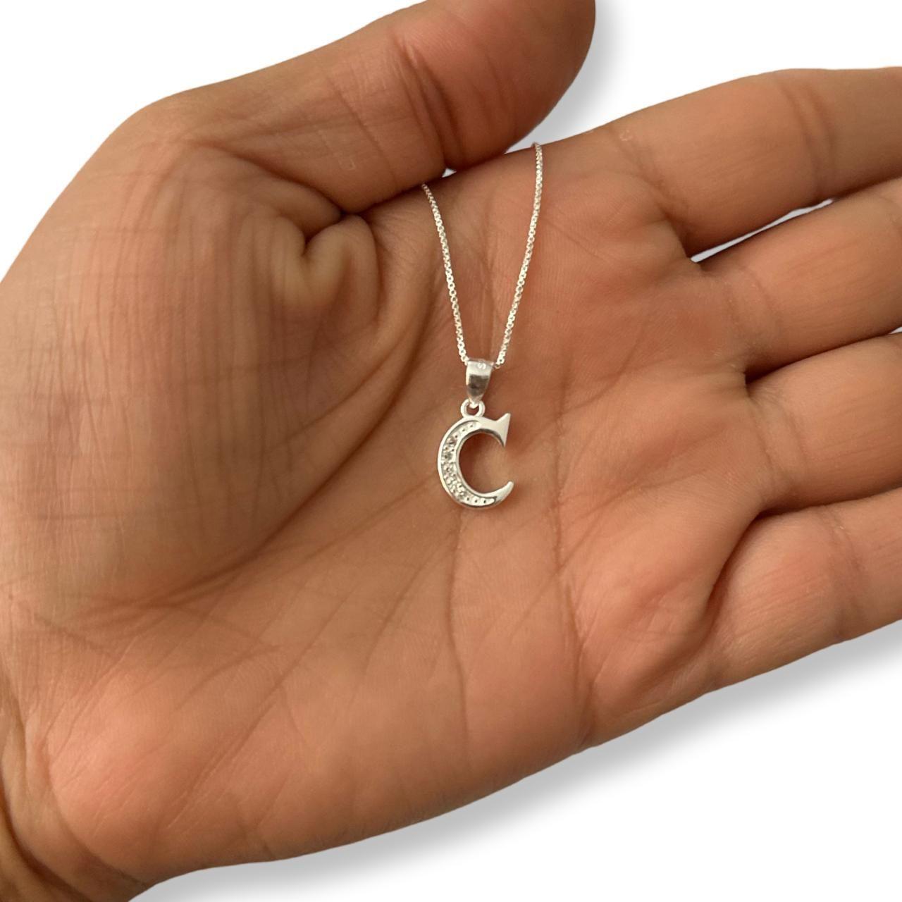 Collar Letra C Circones Plata-2