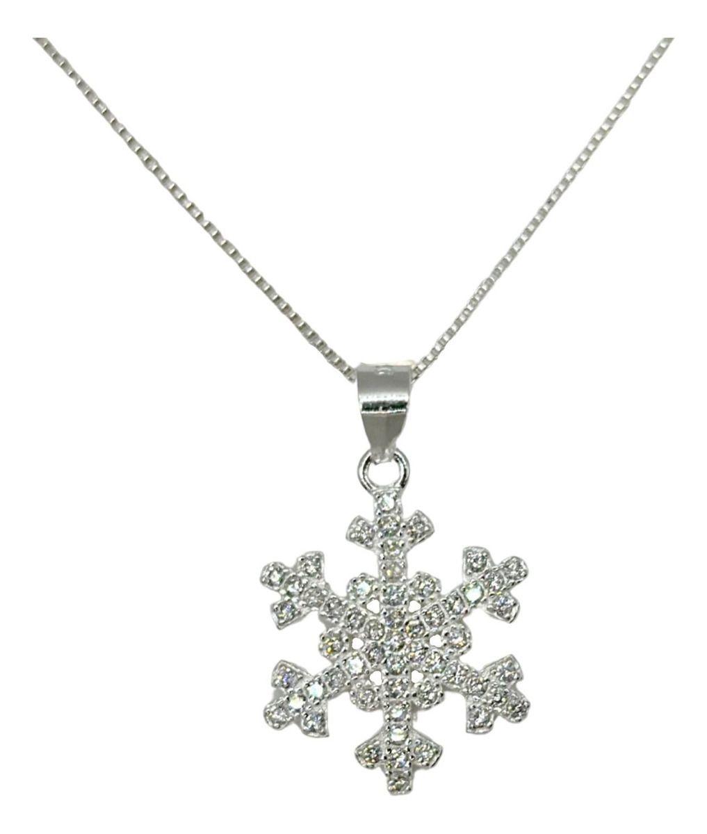 Collar Copo De Nieve Plata -0