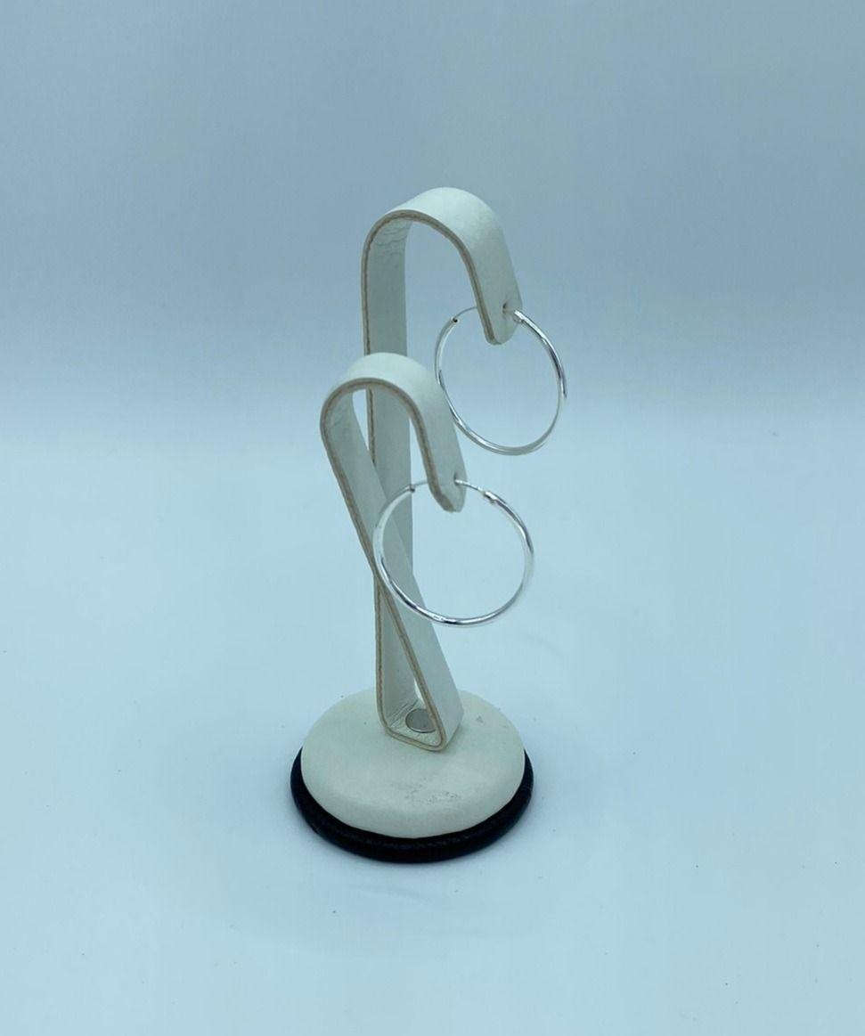 Aros Argolla Lisa 25 Mm Plata Italiana 925 Mas Estuche-3