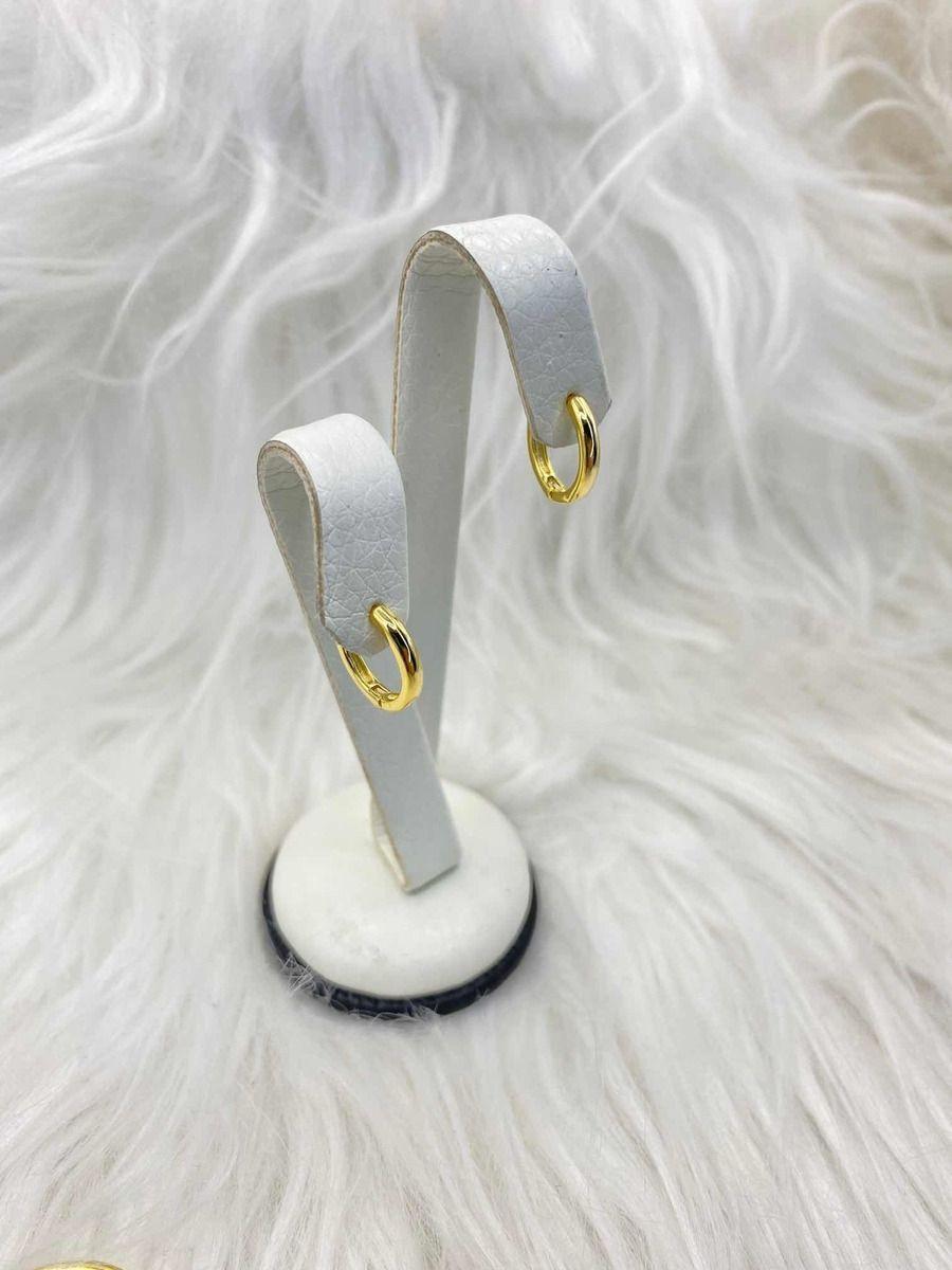 Aros Argolla Lisa 10 Mm Plata Baño Oro-2