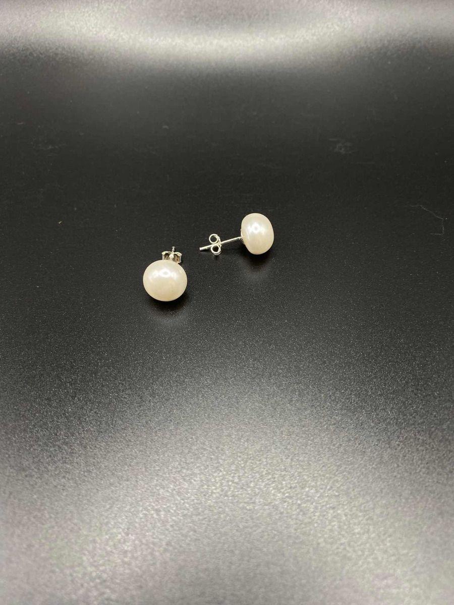 Aros Perla Río Blanca 10 Mm Plata Ley 925 Mas Estuche-2