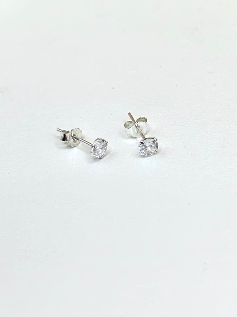 Aros Punto De Luz 4 Mm Con Grifas Plata Ley 925 -2