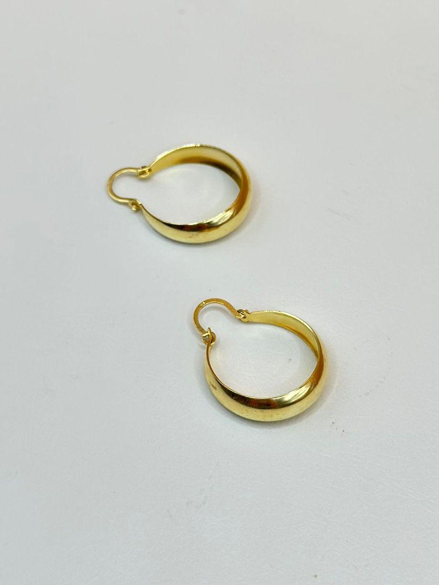 Aro Argolla Bote 21 Mm Diámetro Plata 925 Enchapado Oro-1